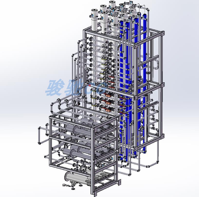 2PASS反渗透系统3d机械设备制造自动化solidworks工业模型图纸