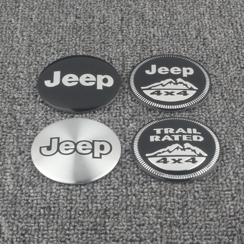 适用于JEEP轮毂贴指南者大切诺基改装轮毂中心盖贴标56/60/65mm
