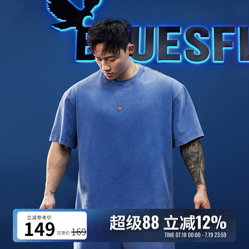 美式重磅短袖t恤半袖男女宽松潮