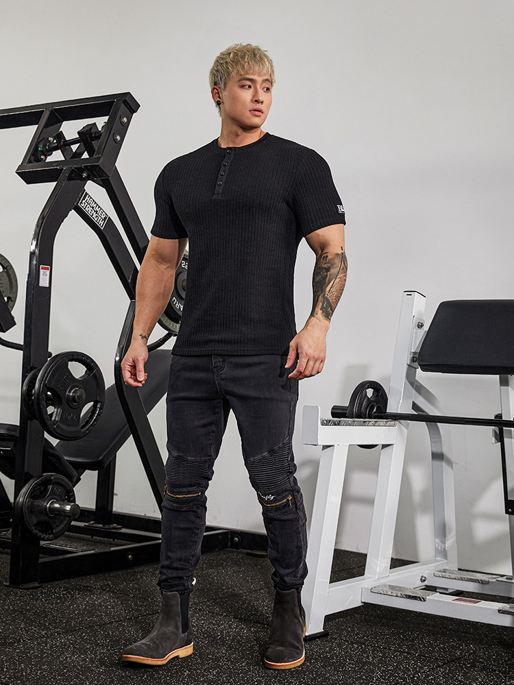 BLUESFLY 레트로 아메리칸 청바지 남성 트렌디한 무릎 지퍼 슬림핏 워싱 팬츠