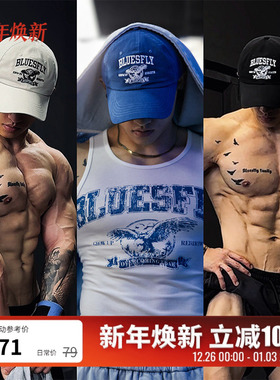 BLUESFLY美式男女情侣鸭舌帽健身运动遮阳棒球帽软顶宽帽檐显脸小