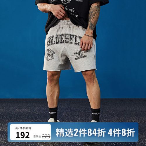 美式印花短裤男四分裤篮球跑步