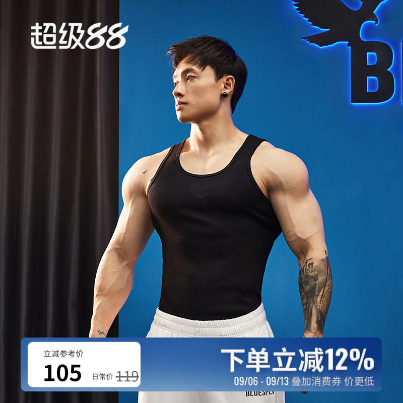 BLUESFLY美式简约风运动工字背心男士健身休闲紧身显肌棉质上衣潮