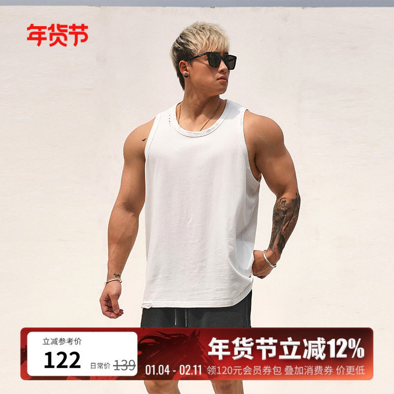 BLUESFLY 健身运动休闲坎肩背心无袖t恤夏季男破洞街头基础硬汉,运动服/休闲服装,运动背心,淘宝优惠券,粉丝福利购,淘宝优惠卷