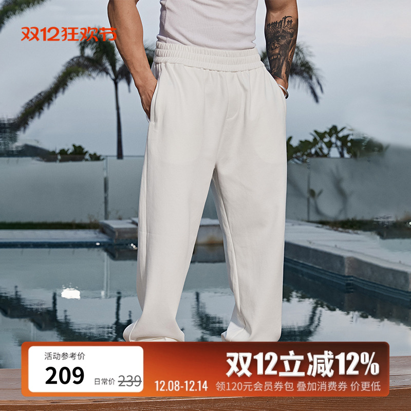 运动型男健身长裤卫裤宽松直筒