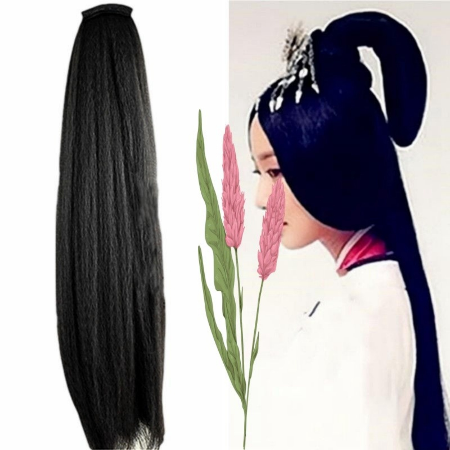 古风单头发排冇忈锦曌高温丝发片