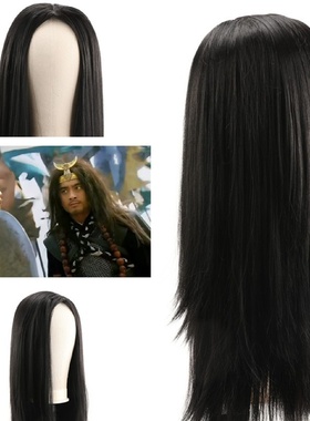 复古风假发套古装黑色高温丝水浒武松造型头套加厚影视动漫乞丐头