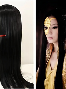 汉服头套古装新品头饰卫子夫假发贵妃娘娘造型黑色古风高温丝发套