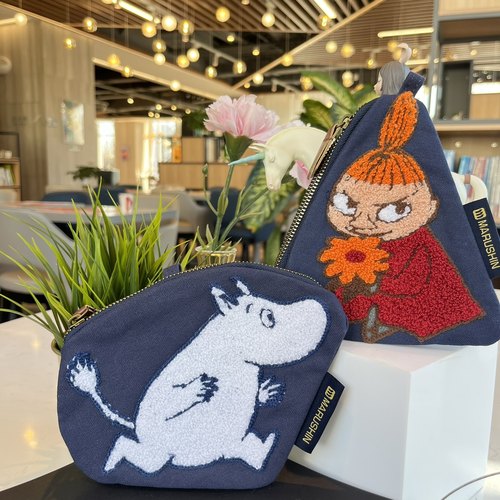 包邮 日本原单moomin姆*亚*毛巾绣零钱包手拿包收纳包14×19㎝