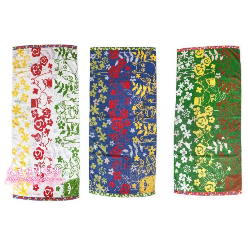 专柜品日本情侣树精卡通纯棉毛圈挂巾大方毛巾