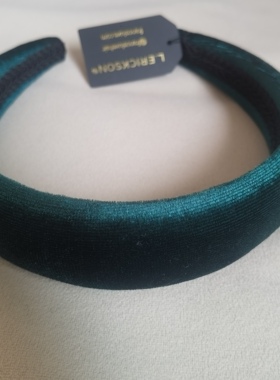 美国代购L.Erickson女布艺复古法式防滑发箍发圈发卡宽版绿色丝绒