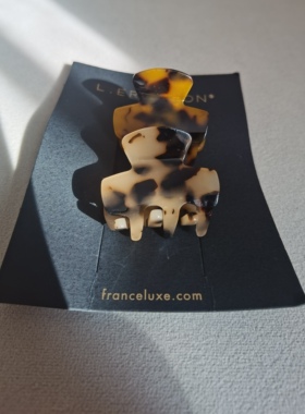 美国代购L.Erickson法国发饰发夹醋酸玳瑁抓夹2根套装刘海夹边夹