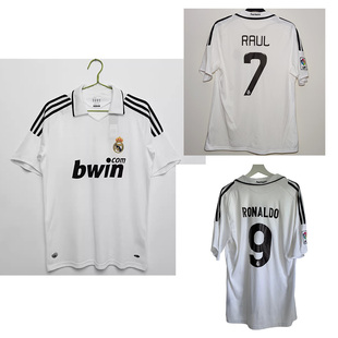 08 09 Real Madrid RAUL SNEIJDER ROBBEN Vintage Soccer Jersey