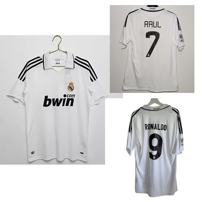 08 09 Real Madrid RAUL SNEIJDER ROBBEN Vintage Soccer Jersey