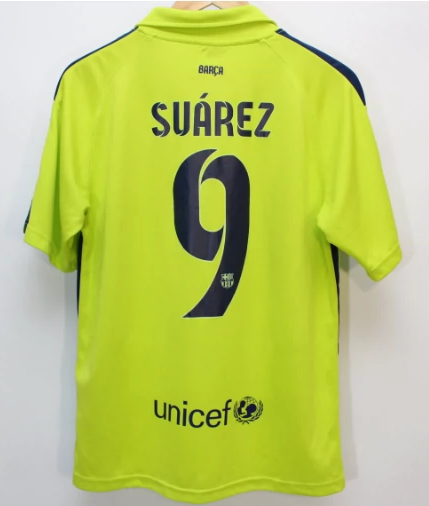 14 15 Retro Barcelona Away MESSI SUAREZ NEYMAR Soccer Jersey