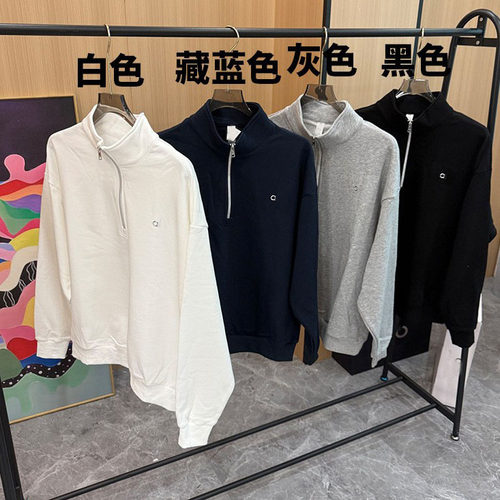 春秋半拉链立领卫衣女休闲上衣