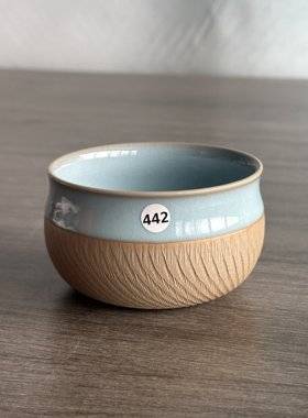 442号 一物一拍 汝州汝瓷 汝窑 郭留江 天青釉 全手工 跳刀茶杯