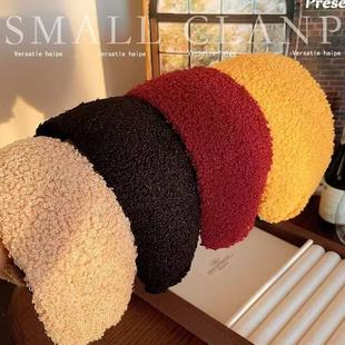 超宽女士发箍毛绒新品保温羊羔毛氛围感头箍毛毛2026发卡保暖头饰