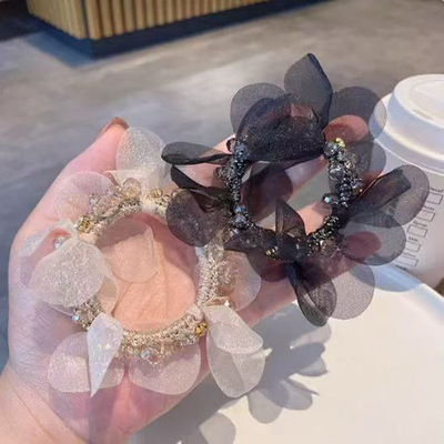 欧根纱发圈网纱丸子头扎头绳