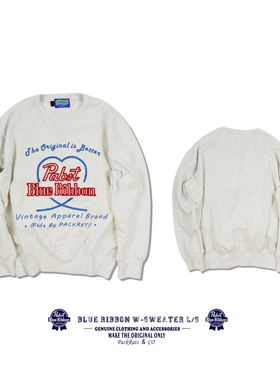 PACKRATS 15AW OG BLUE RIBBON W SWEATER美式复古双V领卫衣麻灰