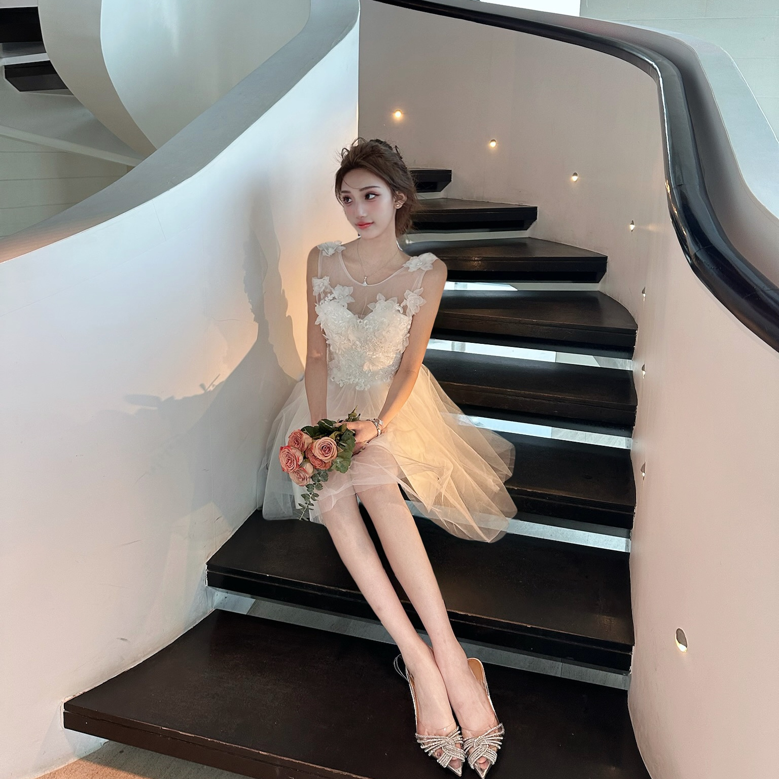 晚礼服彩纱蓬蓬裙伴娘服年会礼服