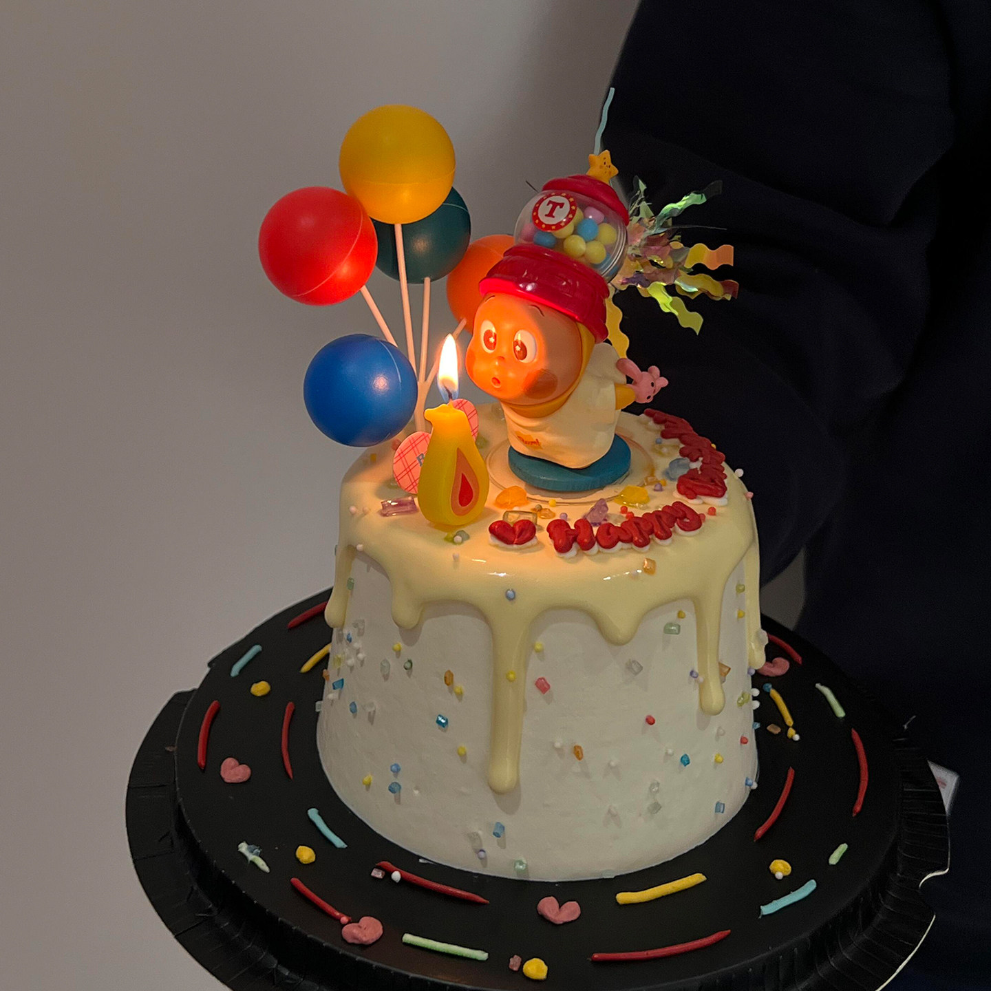 网红吹泡泡星星人蛋糕装饰摆件火苗蜡烛儿童生日派对烘焙装扮插件