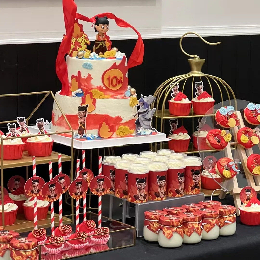 哪吒敖丙甜品台装饰生日蛋糕插牌摆件贴纸周岁宝宝宴推推乐布丁纸,节庆用品/礼品,节日装扮用品,淘宝优惠券,粉丝福利购,淘宝优惠卷