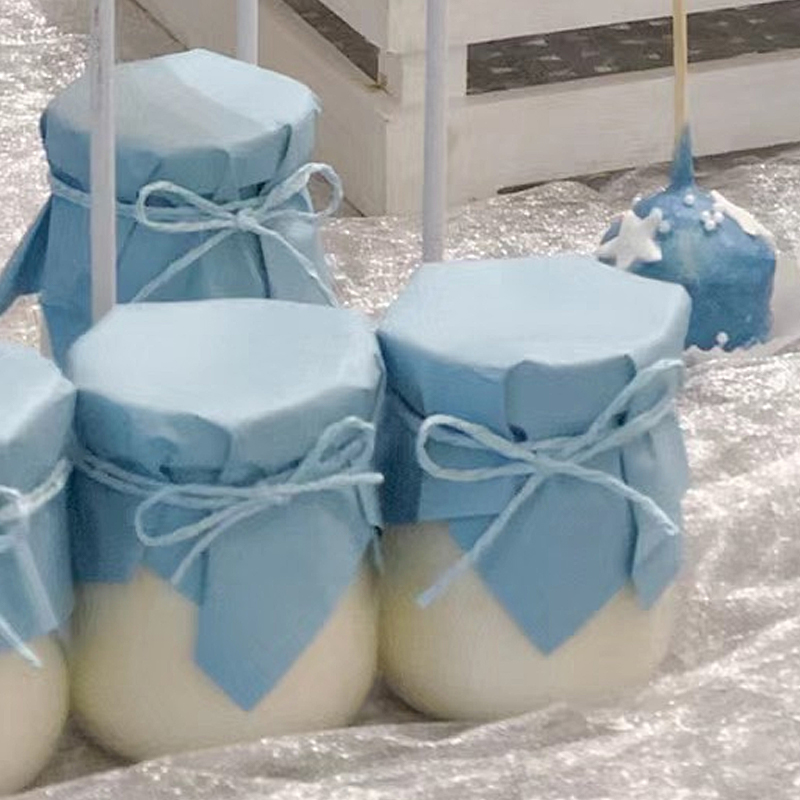 甜品桌布丁杯封口纸绳绑带