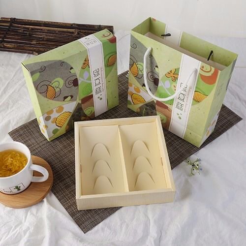 高端绿豆糕包装盒6粒装绿豆酥一次性精美西点纸盒定制手提袋12粒
