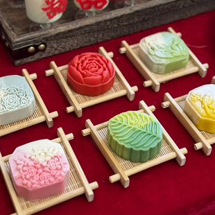 木质竹木糕点托盘中式订婚甜品台摆件小号迷你喜饼点心结婚宴婚礼