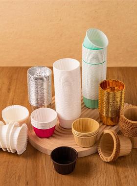 烘焙杯子蛋糕白色金色卷边淋膜杯礼帽杯防油纸杯耐高温耐烤马芬杯