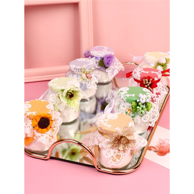 蕾丝布丁杯封口森系花朵装