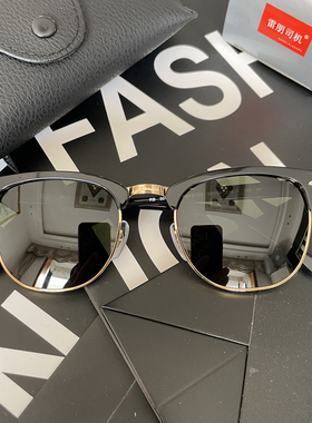 雷朋司机眼镜3016M太阳镜复古半框玻璃偏光墨镜蛤蟆镜男女配近视