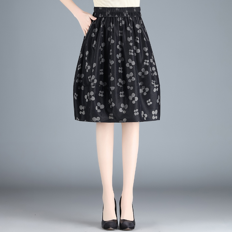 中长款波点花苞半身裙灯笼裙百搭