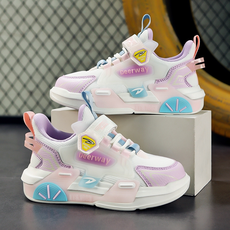 德尔惠跑鞋童鞋男女童透气网布儿童休闲运动鞋中大童男童旅游鞋子