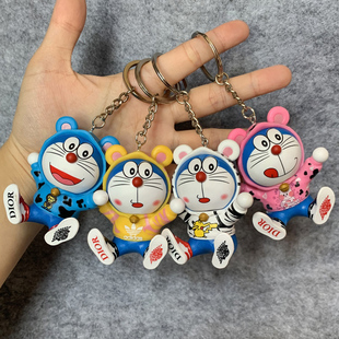 新品潮服哆啦A梦钥匙扣 卡通叮当猫情侣书包挂件男女蛋糕摆件盲盒