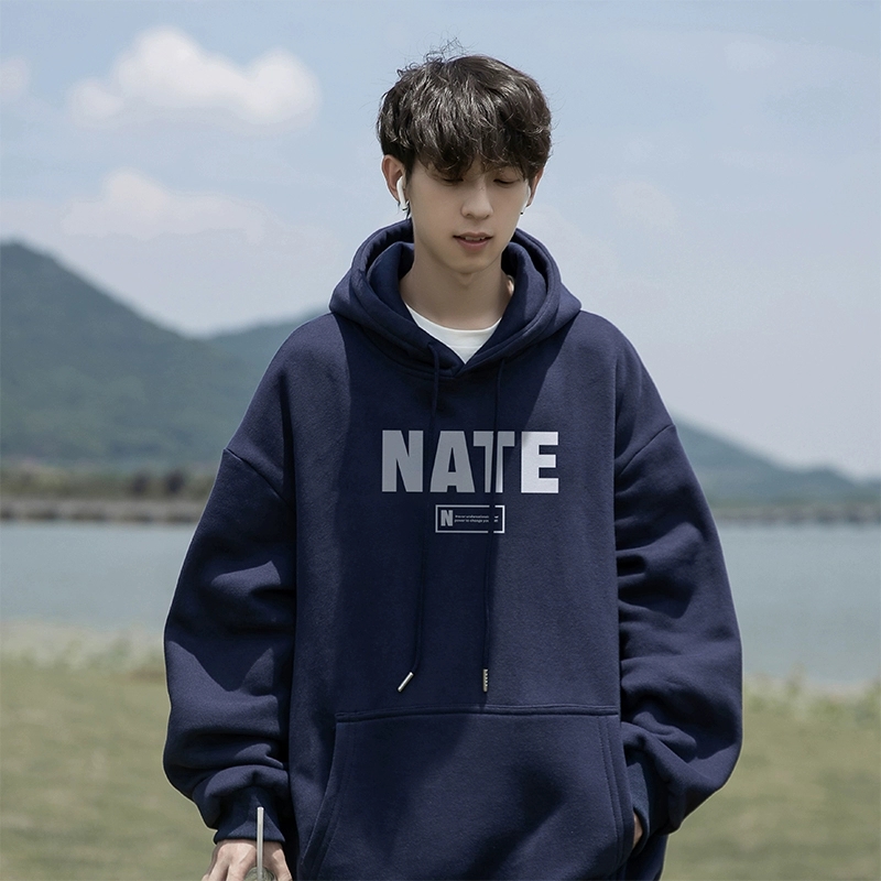 纯棉连帽卫衣男秋冬潮牌