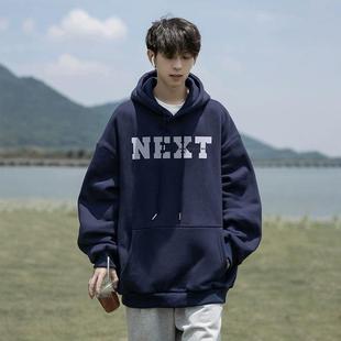加绒潮牌cityboy字母宽松外套 重磅纯棉日系复古连帽卫衣男秋冬季