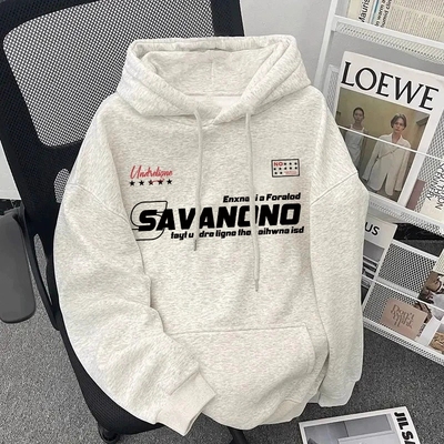 潮流重磅纯棉连帽卫衣男秋冬