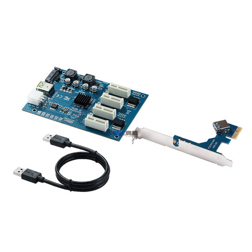 台式机PCI-E一个转4个转接卡