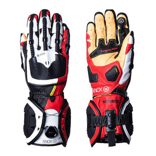 英国Knox机械外骨骼纯皮摩托车骑行赛车防摔竞技四季男女赛道手套