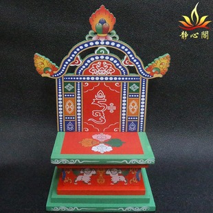 彩绘佛台供桌家用台佛桌木质佛龛现代小型香案贡桌供奉家用摆件