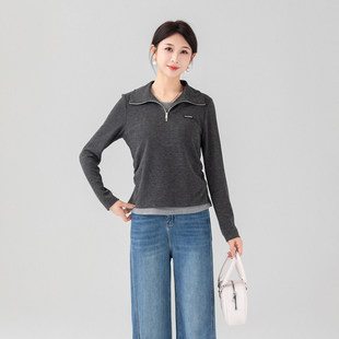 翻领上衣小衫 瑞景媛26C016春款 休闲百搭品质感修身 时尚 2026新品