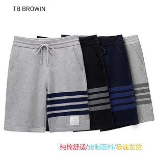 T B品牌批发夏季TB新款色织短裤条纹四条杠五分裤休闲卫裤
