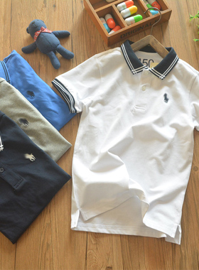 toddy panda男童短袖t恤夏季外贸童装纯棉翻领半袖上衣儿童POLO衫