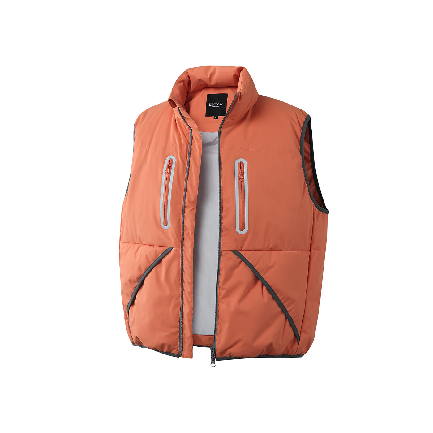 自然 2025冬季男学院风情侣圆领新国标90绒羽绒服背心外套潮