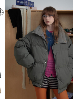 自然STAFFPICK美式复古棉服冬季外套男女面包服宽松廓形立领棉衣