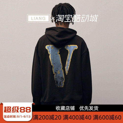 VLONE复古破坏大印花 宽松拉链连帽卫衣FRIENDS-系列男女同款