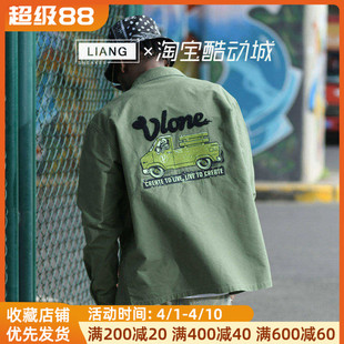 军事风植绒刺绣重磅长袖 Shirt Army 衬衫 情侣款 字母小衫 VLONE