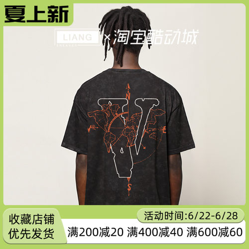 VLONE航海家大LOGO印花水洗宽松短袖T恤男女同款情侣款
